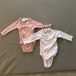 Like New Zara Surplice Bodysuits Size 1-3mo 1-3 months 1-3 Pink